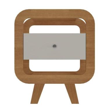 Imagem de Mesa de Apoio Artely Theo Cinamomo com Off White, 55 cm