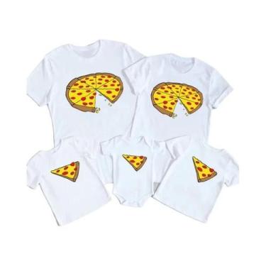 Imagem de Camisetas Familiares Engraçadas Com Estampa De Pizza, Manga Curta, Rou