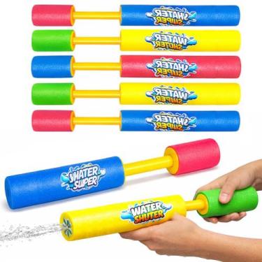 Imagem de 5 Arminha Lança Água Mini Tubo Jato 15cm Lembrancinha Festa - Goal Kid