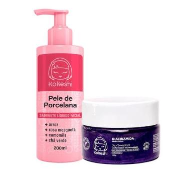 Imagem de Kit Skin Care Geleia Niacinamida Sabonete Porcelana Kokeshi