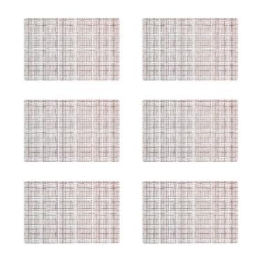 Imagem de Jogo Americano Copa E Cia 6 Peças Pp Flex Xadrez Areia