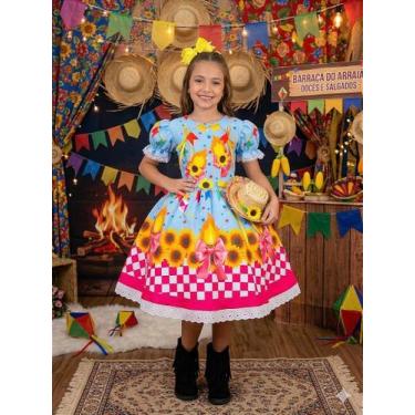 Imagem de Vestido Luxo Quadrilha das Estrelas Azul - Marie, Azul, 12
