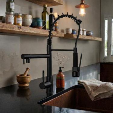 Imagem de Torneira Gourmet Lopazzi Cozinha Monocomando Preto
