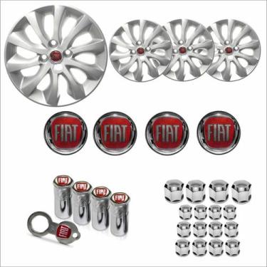 Imagem de Jogo Calota Aro 15 Idea 2014 à 2016 Fiat + Emblema Resinado + Tampa Ve