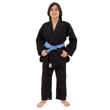 Imagem de Kimono Torah Judo ou JiuJitsu Combate Infantil, Preto, M1