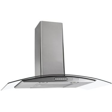 Imagem de Coifa De Parede 80cm Vidro Curvo Duto Slim Fogatti Inox 110V, Inox, 11