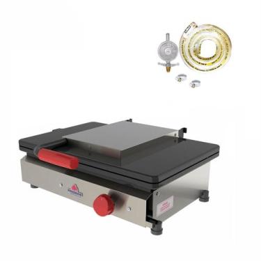 Imagem de Kit - Prensa Sanduicheira Lanche Grill a Gás Pr-500g + Kit Gás - Progá