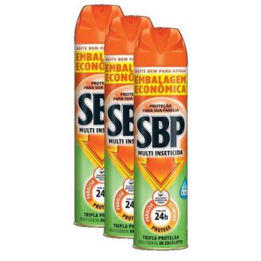 Imagem de 3 Inseticida Sbp Aerossol Multi Insetos Óleo Eucalipto 380ml