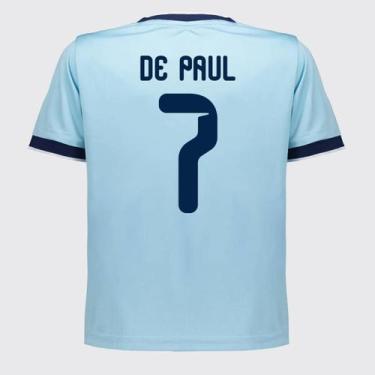 Imagem de Camisa Argentina Lanes Infantil Azul 7 De Paul - Balboa, 6 ANOS
