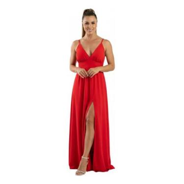 Imagem de Vestido Longo Para Casamento, Formatura E Festas Com Fenda - Dinéia Ci