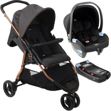 Imagem de Carrinho de Bebe Bebe Conforto Preto Base Burigotto CR3 22 Gray Cobre
