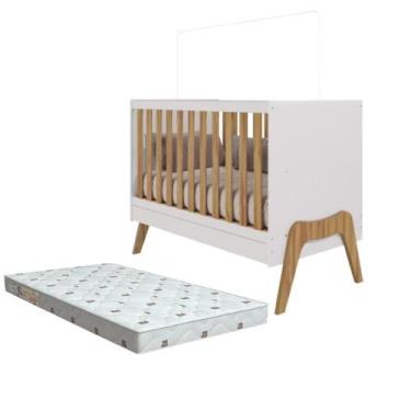 Imagem de Kit Berço Guti Branco/Amêndoa + Colchão Orthoflex Infantil - PEROBA