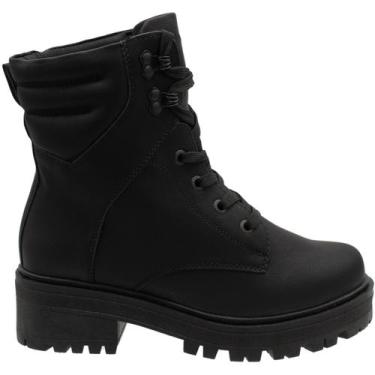 Imagem de Bota Coturno Mooncity Napa Resistente Feminina, Preto, 36
