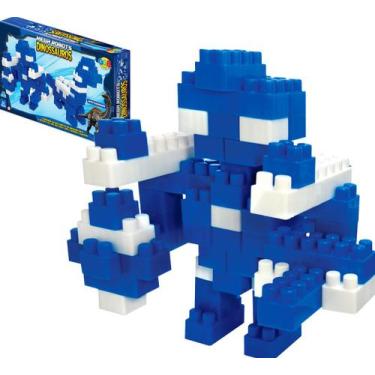 Imagem de Brinquedo Infantil Blocos de Montar Dinossauro Kit 64 Peças - GGB Brin