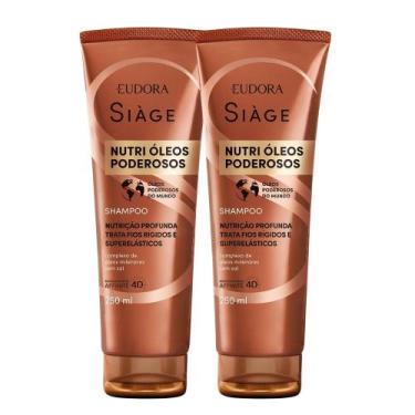 Imagem de Kit 2 Shampoo Nutrição Nutri Óleos Poderosos Cabelos Secos 250ml Eudor