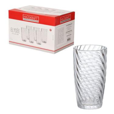 Imagem de Jogo 6 Copos Long Drink de Vidro Elysée 400 ml Transparente - Haüskraf
