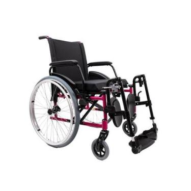 Imagem de Cadeira de Rodas K2 Alumínio Pés Eleváveis 42cm Rosa Pink Ortobras