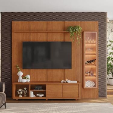 Imagem de Rack e Painel para Tv até 75 Polegadas 232cm X 250cm com Cristaleira Led 100% Mdf Delux...