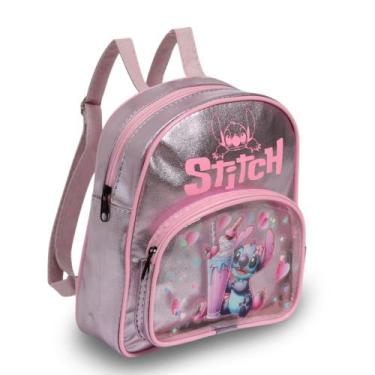 Imagem de Mochila Infantil Mini Bolsa Stitch Creche Passeio Costas - Plike, Rosa