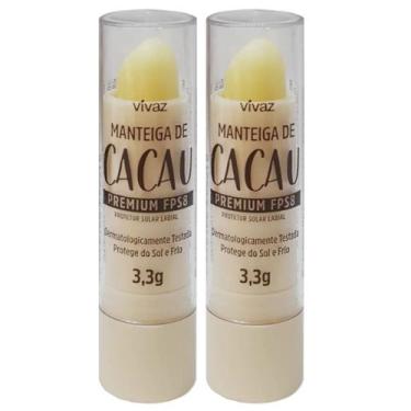 Imagem de 2 Manteiga de Cacau Premium Protetor Labial Solar e Frio FPS8 - Vivaz