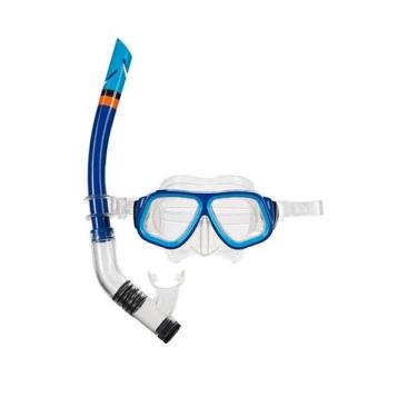 Imagem de Máscara De Mergulho E Snorkel Juvenil Azul - Mor