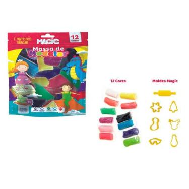 Imagem de Massinha de Modelar Magic Com Moldes 12 Cores Magic