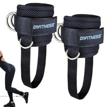 Imagem de Puxador Tornozeleira D1FITNESS Preto Alça Crossover