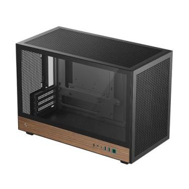 Imagem de Gabinete Gamer DeepCool CH260 Wood Micro-ATX Sem Fans Preto