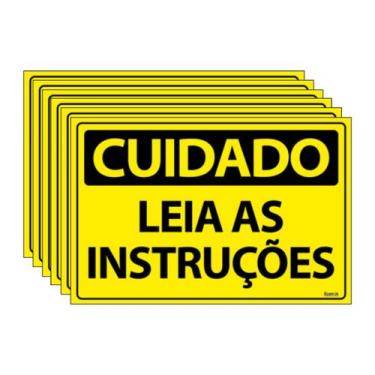 Imagem de Combo 6 Placas De Sinalização Cuidado Leia As Instruções 30x20 Ecom IA
