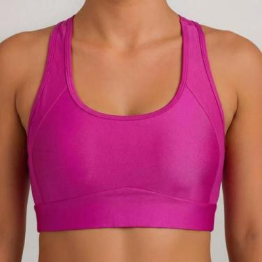 Imagem de Top feminino com bojo e recorte pink selene sport tamanho:g, G