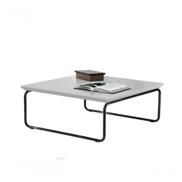Imagem de Mesa de Centro Kairos Quadrado MDF Aço 70CM Laca Branco Lar Flex Móveis