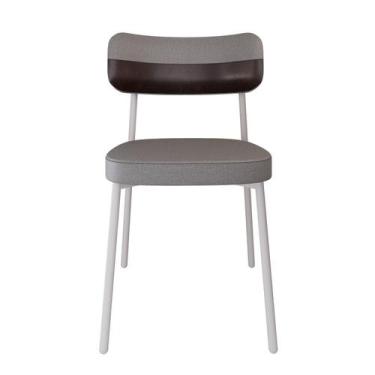Imagem de Cadeira Alloa Fixa com 4 Pés 50 x 44,7 x 83,8 cm com 2 Unidade Cinza/C