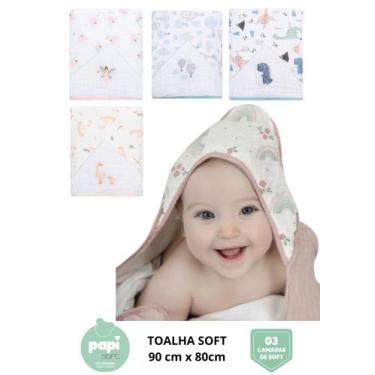 Imagem de Toalha Banho Bebê Papi 3 Camadas Fralda Sof Capuz 0 A 4 Anos, Astronau