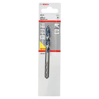 Imagem de Broca para Concreto Cyl-5 Ø9 X 50 X 100 mm com Haste Power Grip e Corpo de Duas Espirais Cinza Bosch