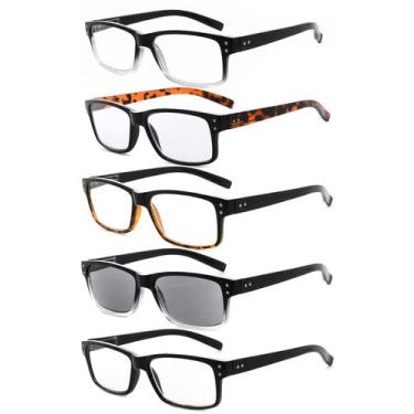 Imagem de Pacote de 5 óculos de leitura Eyekepper para homens +3,25 com óculos d