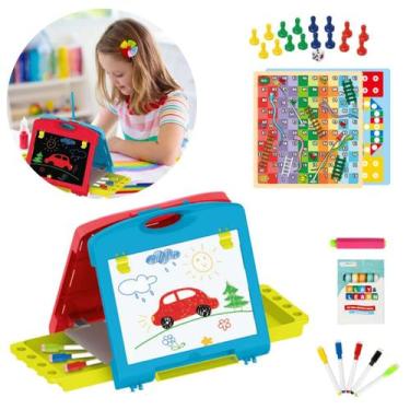 Imagem de Lousa Mágica 2 em 1 Dupla Face Maleta Brinquedo Criativo Educativo - C