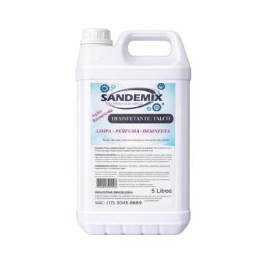 Imagem de DESINFETANTES SANDEMIX 5L  Limpeza, Perfume e Proteção, Talco