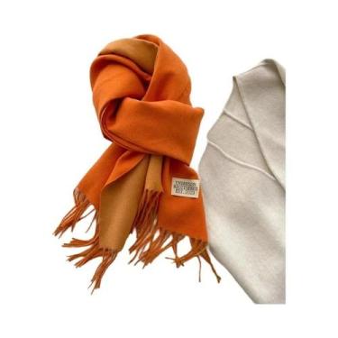 Imagem de Cachecol De Cashmere Dupla Face Quente Com Franjas Em Diferentes Cores