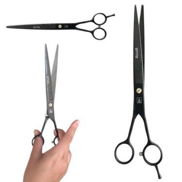 Imagem de Tesoura De Cortar Cabelo Fio navalha Profissional 8.0 Mofashi, Preto