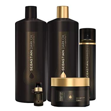Imagem de Kit Shampoo Condicionador Másc E Cond Á Seco + Óleo Sebastian Professional Dark Oil