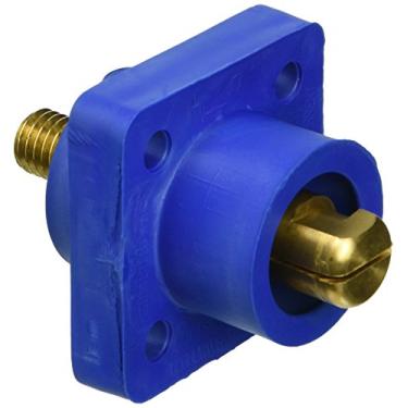 Imagem de Leviton Tomada de painel macho 18R21-B, 90 graus, parafuso roscado, 2-4/0 AWG, 400A, 18 séries, nível comercial, tipo câmera ECT, azul