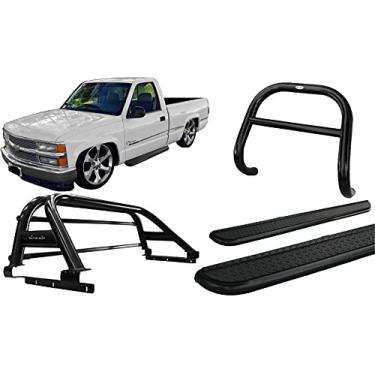 Imagem de Kit QUEBRA MATO+ESTRIBO CHAPA+SANTO ANTONIO SILVERADO PRETO