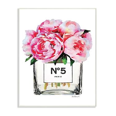 Imagem de Stupell Industries Vaso Glam Paris com arte de placa de parede de peônia rosa, orgulhosamente feito nos EUA, 25 x 38 cm