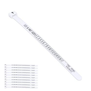 Imagem de Tamanho dos dedos, 10 peças, ferramenta de medição de dedo, de plástico, branco, escala precisa, impressão clara para casa