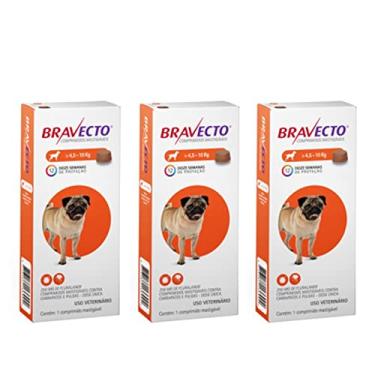 Imagem de Bravecto Anti Pulgas e Carrapatos - Comprimido mastigável 250 mg - Para cães com 4,5-10kg - Pack com 3 Unidades