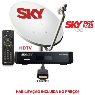 Imagem de Sky Pre Pago Flex - Kit HD Completo 60 cm + Habilitação