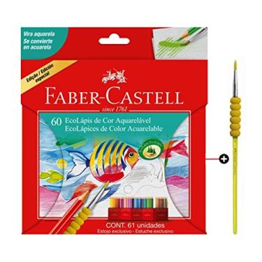Imagem de Faber-Castell | Lápis de cor ecológico | Aquarela | 60 cores | 1 pincel de tinta suave ao toque