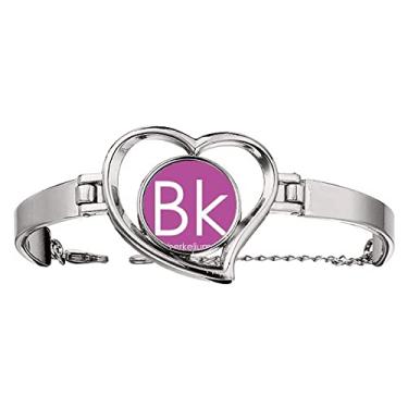 Imagem de N/A N/A Pulseira Chestry Elements Tabela Período Actinida Berkelium Bk Pulseira Coração Joias Fio Bangle, medium, metal