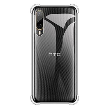 Imagem de Capa para HTC Desire 22 Pro 5G, capa traseira TPU macia à prova de choque de silicone anti-impressões digitais capa protetora de corpo inteiro para HTC Desire 22 Pro 5G (15,60 pol.) (transparente)