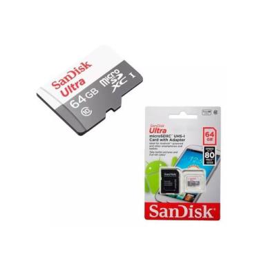 Imagem de Cartão De Memória Micro Sd 64Gb Sandisk - Ultra Classe 10 C/Adaptador